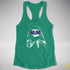 Pride Sloth Lesbian Labrys Flag Sunglasses Women's Racerback Tank - Kelly Green